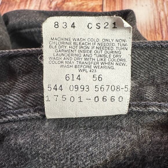 Vintage 90s Levis 501 Size 7 Black Button Fly Jeans Denim Pants Made USA 25x31.5 - Picture 11 of 12